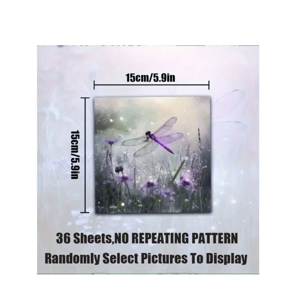 NWT Fantasy Purple Dragonfly Craft Paper 6x6 36 Sheets Scrapbook Journaling